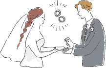 指輪交換する二人のアイコン